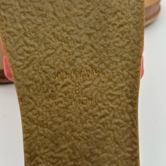 Johnny Was Solid Stitch Coral Pink, Sandal, Slides,Suede Like New, Size 8 - Picture 10 of 11